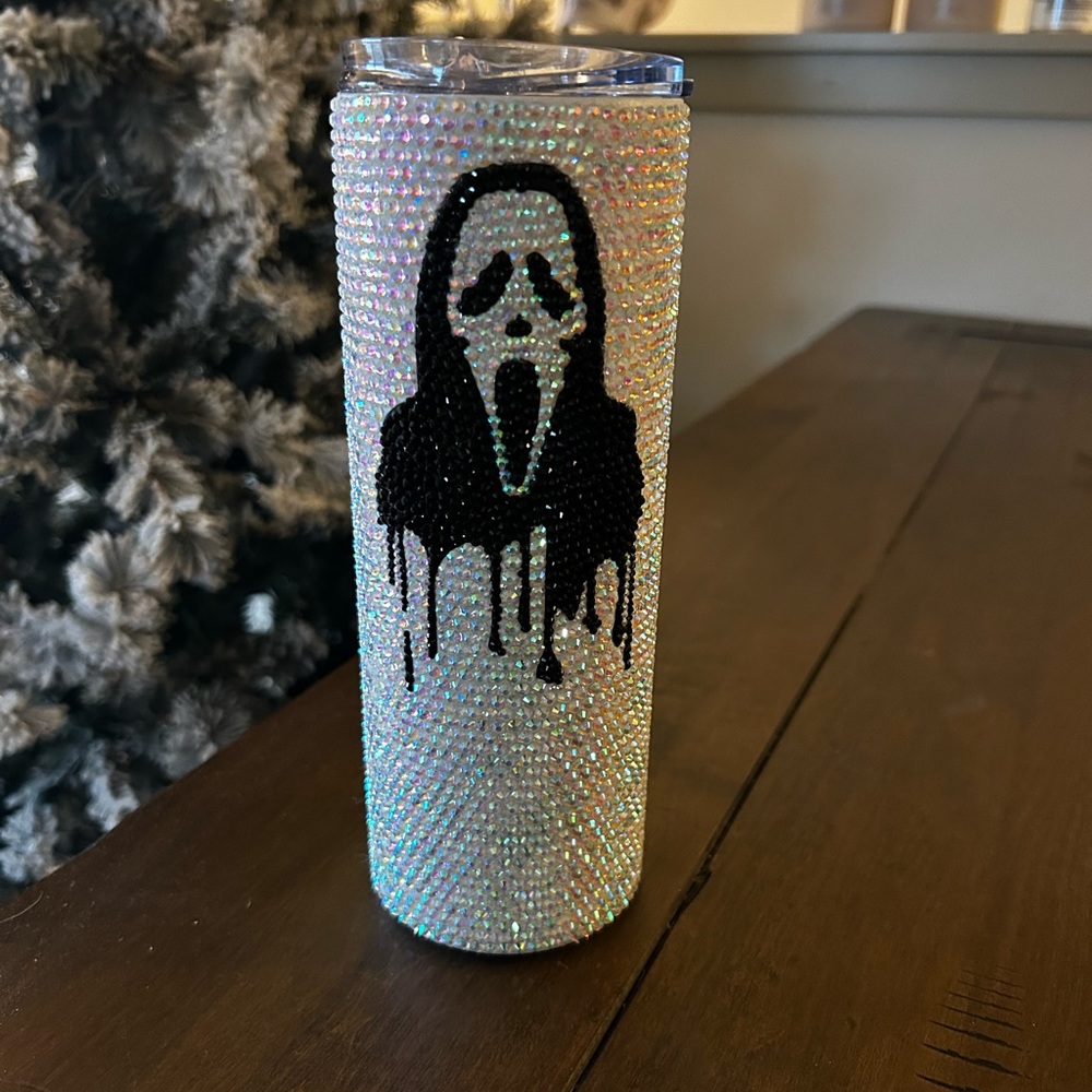 Custom Ghostface Rhinestone Tumbler